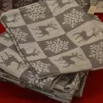 Theedoek jacquard rendier- sneeuwkristal